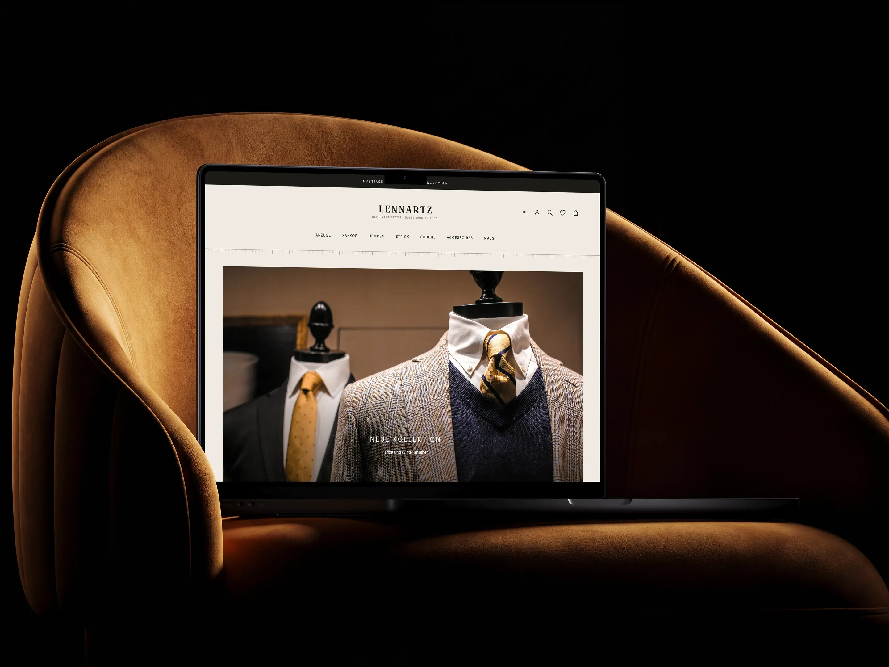 Website eines Modegeschäfts auf einem MacBook